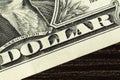 One dollar bill close up. detail of an american dollar Royalty Free Stock Photo