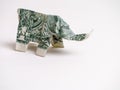 One Dollar Bill Origami Elephant Royalty Free Stock Photo