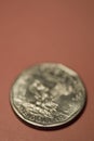 One dollar coin with selective focus Royalty Free Stock Photo