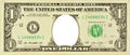 One dollar with an empty space without a portrait. Royalty Free Stock Photo