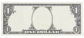 One dollar bill front empty no face frame for design isolated on white. See my similar works in portfolio.