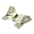 One dollar origami. Isolated Royalty Free Stock Photo