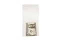 One dollars in toilet paper