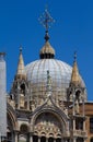 Three spires and a dome on Saint Mark`s Cathedral