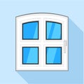 One door plastic window icon, flat style Royalty Free Stock Photo