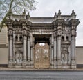 One of the doors leading to the Ciragan Palace at Ciragan Street, a former Ottoman palace located in Beshektash, Istanbul, Turkey