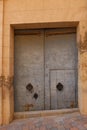 One of the doors of the San Lorenzo Martir Church, 16th century. Busot, Alicante, Spain