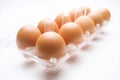 One dozen egg in background white Royalty Free Stock Photo