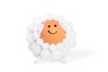 Easter figure, sheep or lamb shaped with brown egg and white cot