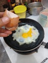 One egg for two yolks, weird.