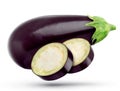 One eggplant isolated on white background, with clipping path Royalty Free Stock Photo