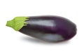 One eggplant isolated on white background. Cutout through clipping path Royalty Free Stock Photo