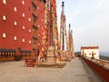 Buddhist color prayer flags at The Putuo Zongcheng Buddhist Temple,