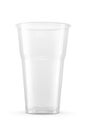 One empty disposable transparent plastic cup isolated on white with clipping path Royalty Free Stock Photo