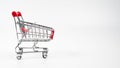 One empty shopping cart isolated on white background Royalty Free Stock Photo