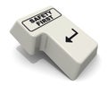 One enter key of keyboard labeled Safety First