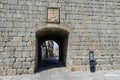 One of the entrance gates to the walled enclosure of the city of Trancoso. Portugal Royalty Free Stock Photo