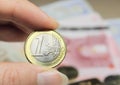 One euro coin Royalty Free Stock Photo