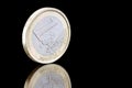 One euro coin. Royalty Free Stock Photo