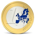 one euro coin blue europe