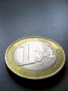 One Euro Coin Close Up Royalty Free Stock Photo