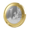 One euro coin 3d Royalty Free Stock Photo