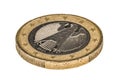 One Euro coin with the German eagle as symbol as macro image and rich in detail with high resolution, Germany Royalty Free Stock Photo