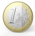 One euro coin isolated on white background Royalty Free Stock Photo