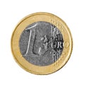 One euro coin isolated on white background Royalty Free Stock Photo