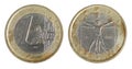 One euro coin (Italy) Royalty Free Stock Photo