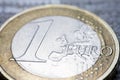 One euro coin macro detail Royalty Free Stock Photo