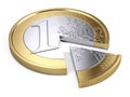 One euro coin pie chart Royalty Free Stock Photo