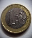 One euro curency coin. Royalty Free Stock Photo