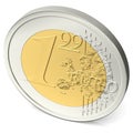 One euro ninety-nine coin from above