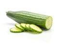 Fresh Hothouse Cucumber isolated on white Royalty Free Stock Photo
