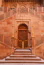 One of the exterior entrances at twin staircases at Junagarh fort, Bikaner, India