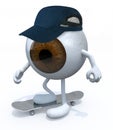 One-Eye with arms and legs skater Royalty Free Stock Photo