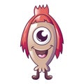 One eye monster icon, cartoon style Royalty Free Stock Photo