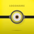 One eye on a yellow background illustration of stylish logo Royalty Free Stock Photo