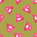 One-Eyed Alien Seamless Pattern