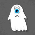 Unhappy ghost. Halloween vector illustration