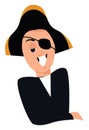 One eyes pirate, illustration, vector Royalty Free Stock Photo