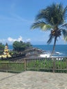 Temple on a rock by the beach at Tanah Lot Bali Royalty Free Stock Photo