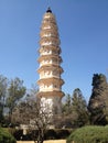 One of the famous three pagodas of Dalian in Yunnan, China Royalty Free Stock Photo