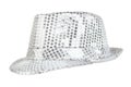 One festively shining white hat,