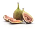 Fresh green fig isolated on white Royalty Free Stock Photo