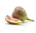 Fresh green fig isolated on white Royalty Free Stock Photo