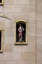 One of a figure at giant clock of Jules Ghobert at The Mont des Arts carillon, Brussels, Belgium Royalty Free Stock Photo