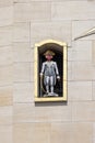 One of a figure at giant clock of Jules Ghobert at The Mont des Arts carillon, Brussels, Belgium Royalty Free Stock Photo