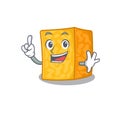 One Finger colby jack cheese in mascot cartoon character style